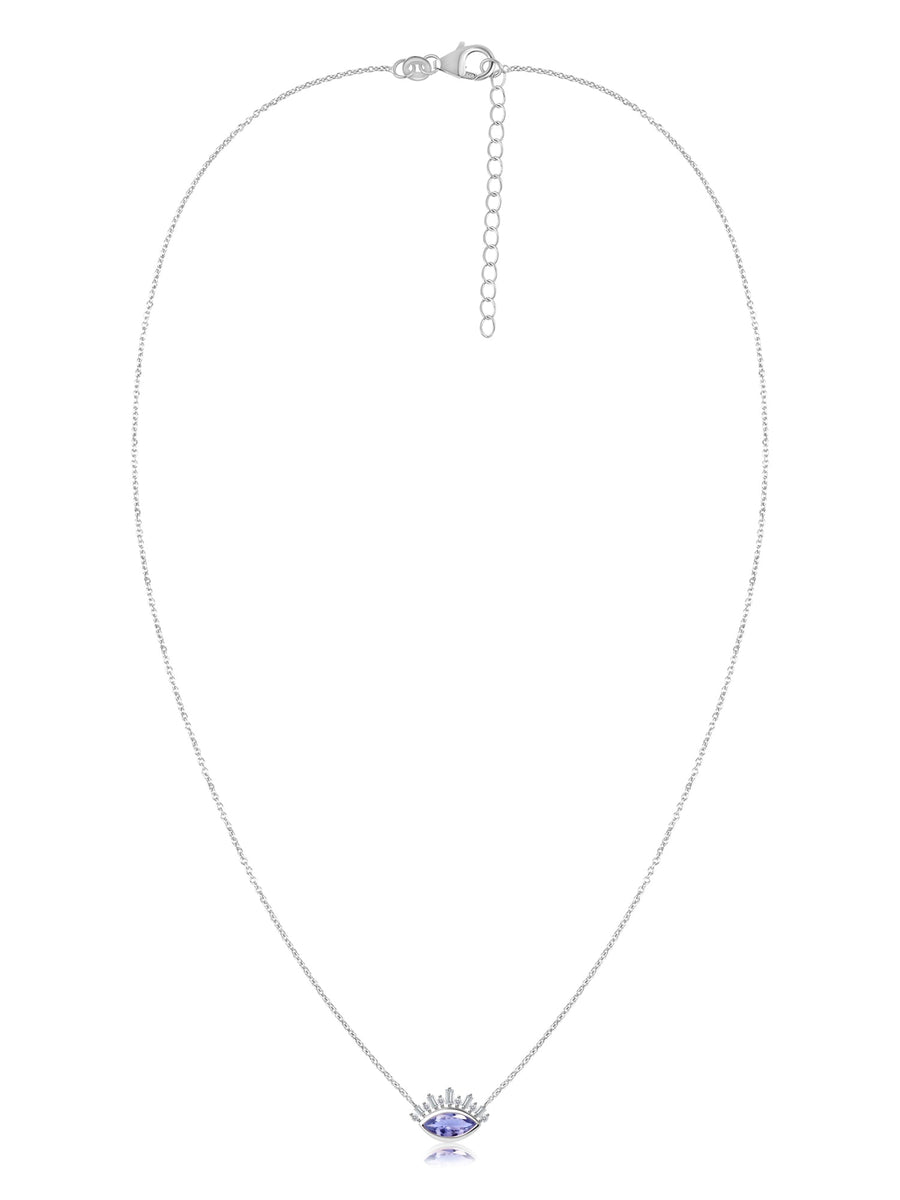 Natural Tanzanite Eye Necklace in Silver