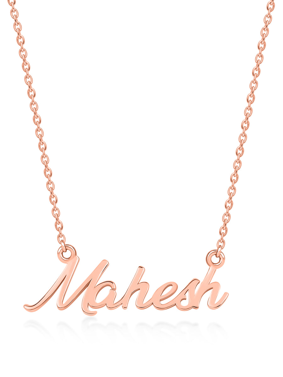 Rose Gold Name Pendant With Chain for men - Main Image