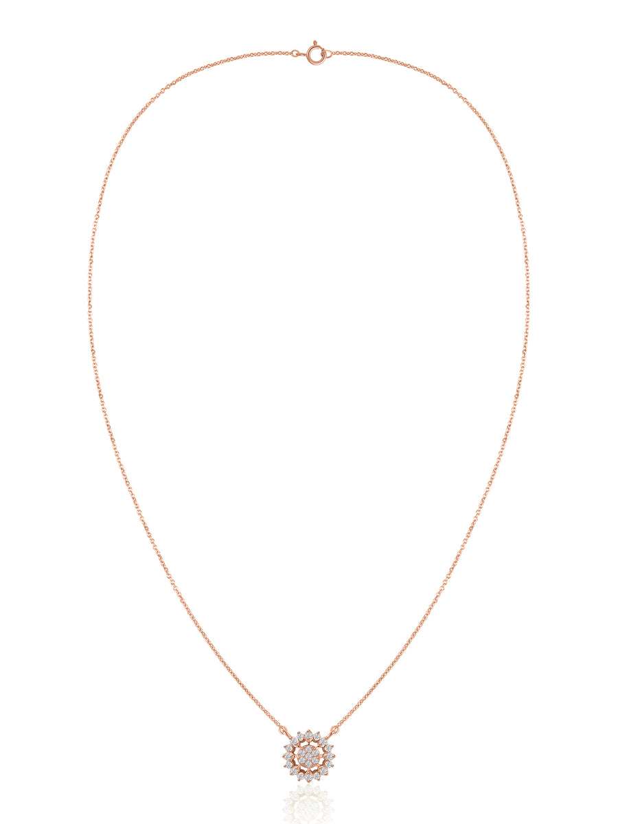Radiant Bloom Lab Grown Diamond Gold Necklace