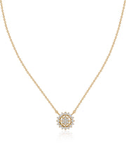 Radiant Bloom Lab Grown Diamond Gold Necklace