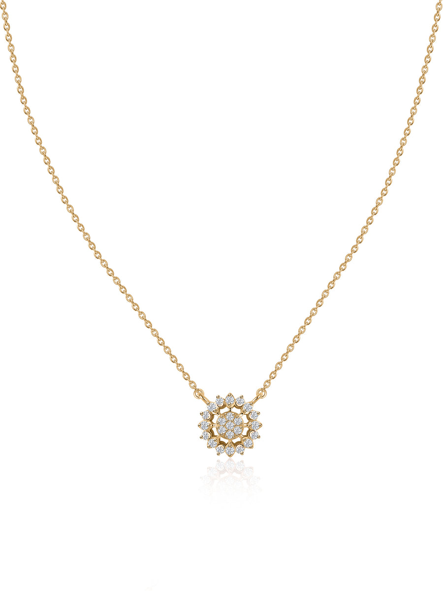 Radiant Bloom Lab Grown Diamond Gold Necklace