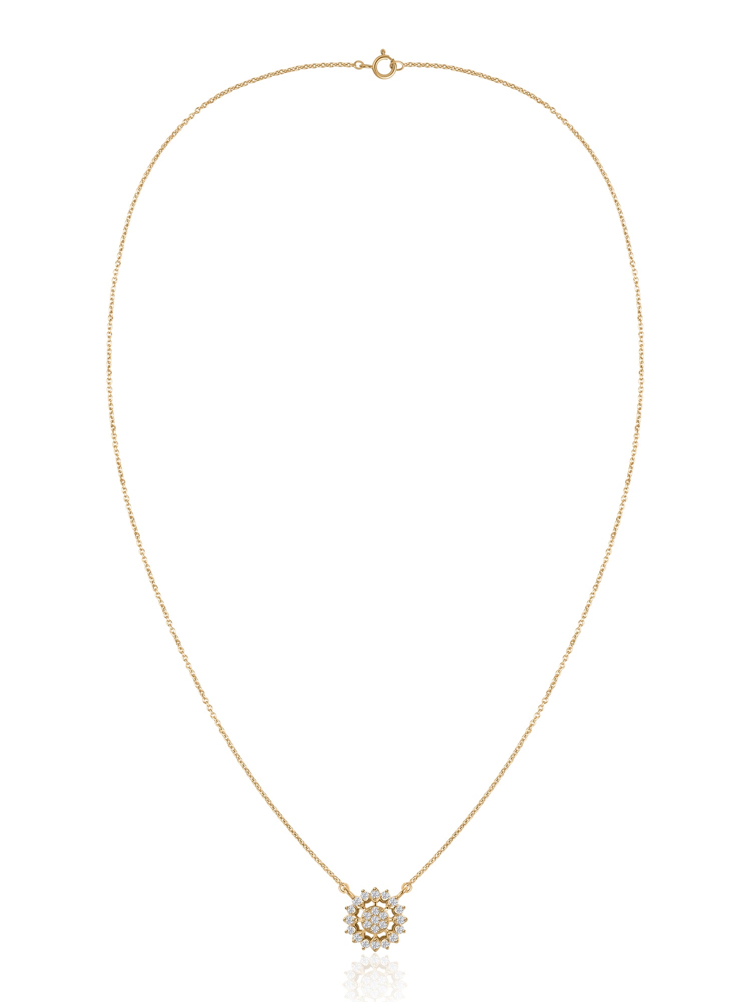 Radiant Bloom Lab Grown Diamond Gold Necklace