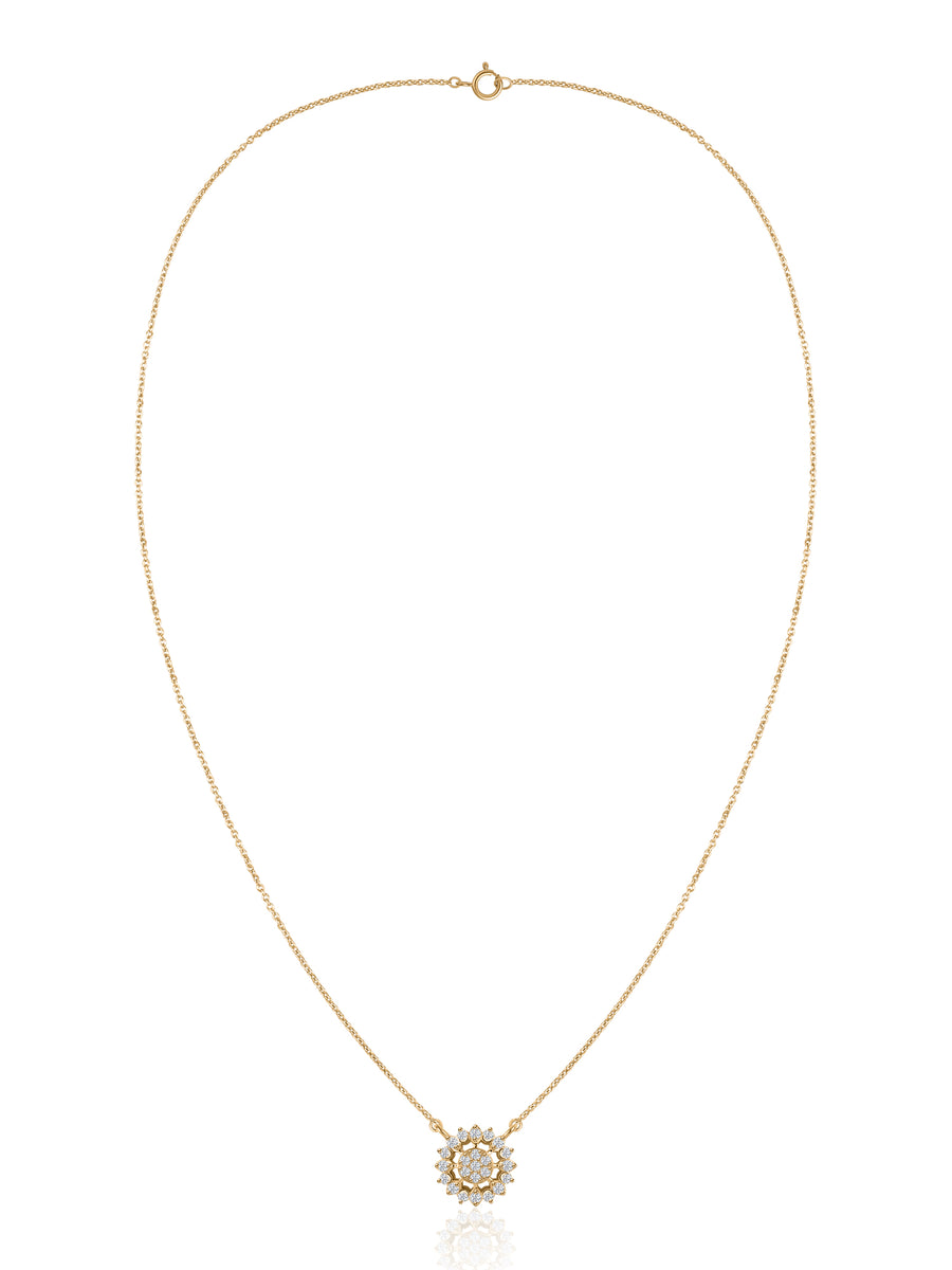 Radiant Bloom Lab Grown Diamond Gold Necklace