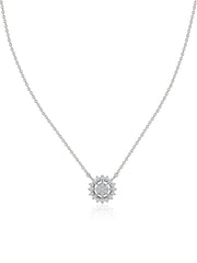 Radiant Bloom Lab Grown Diamond Gold Necklace