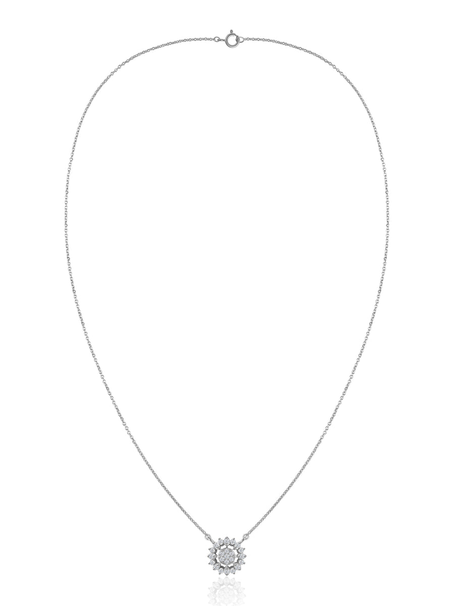 Radiant Bloom Lab Grown Diamond Gold Necklace