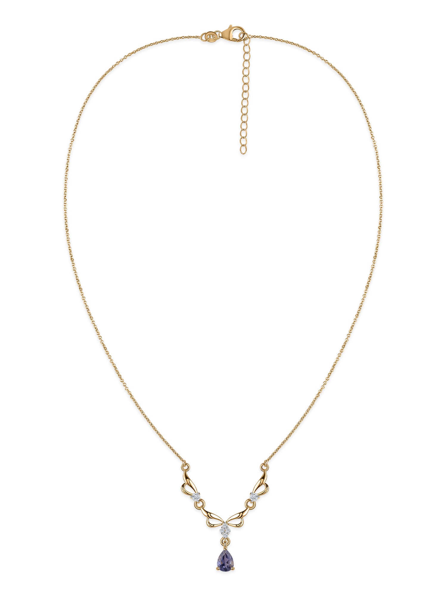 Tanzanite Drop Silver Necklace for Women