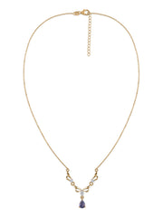 Natural Tanzanite Drop Silver Necklace for Women