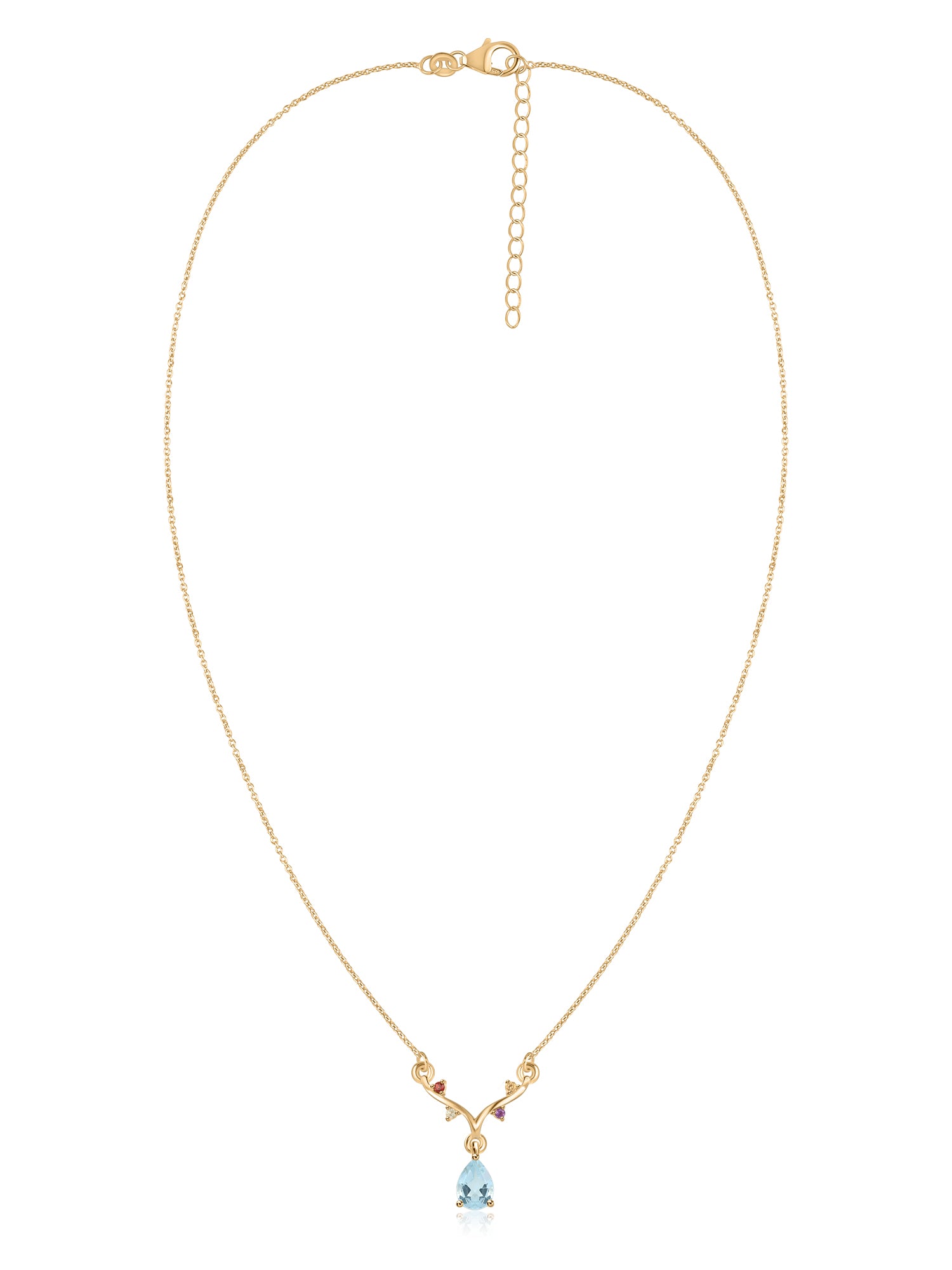 Sky Blue Topaz Silver Drop Necklace