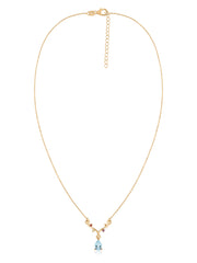 Natural Sky Blue Topaz Silver Drop Necklace