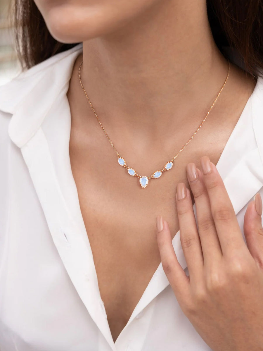 Ornate Rainbow Moonstone Necklace