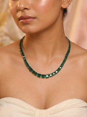Emerald Horizon Silver Necklace