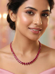 Crimson Royale Ruby Silver Necklace