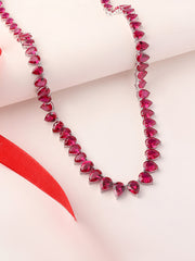 Crimson Royale Ruby Silver Necklace
