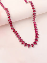 Crimson Royale Ruby Silver Necklace