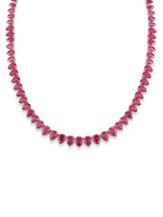 Crimson Royale Ruby Silver Necklace