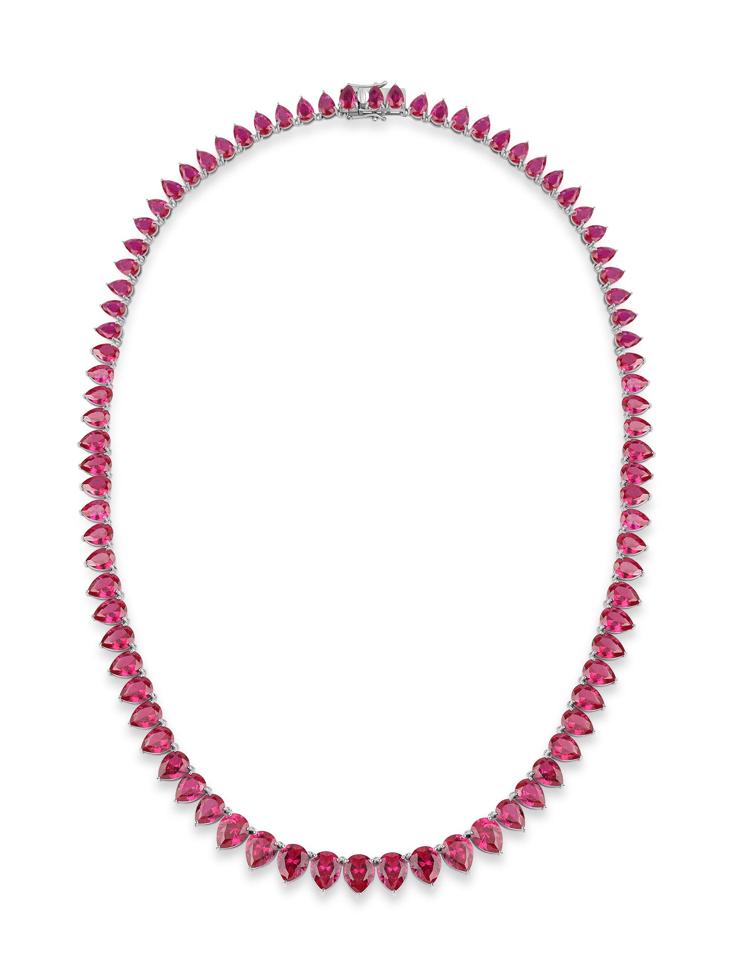Crimson Royale Ruby CZ Silver Necklace