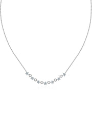 Azure Bloom Silver Necklace with Aqua Blue Stones