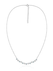 Azure Bloom Silver Necklace with Aqua Blue Stones