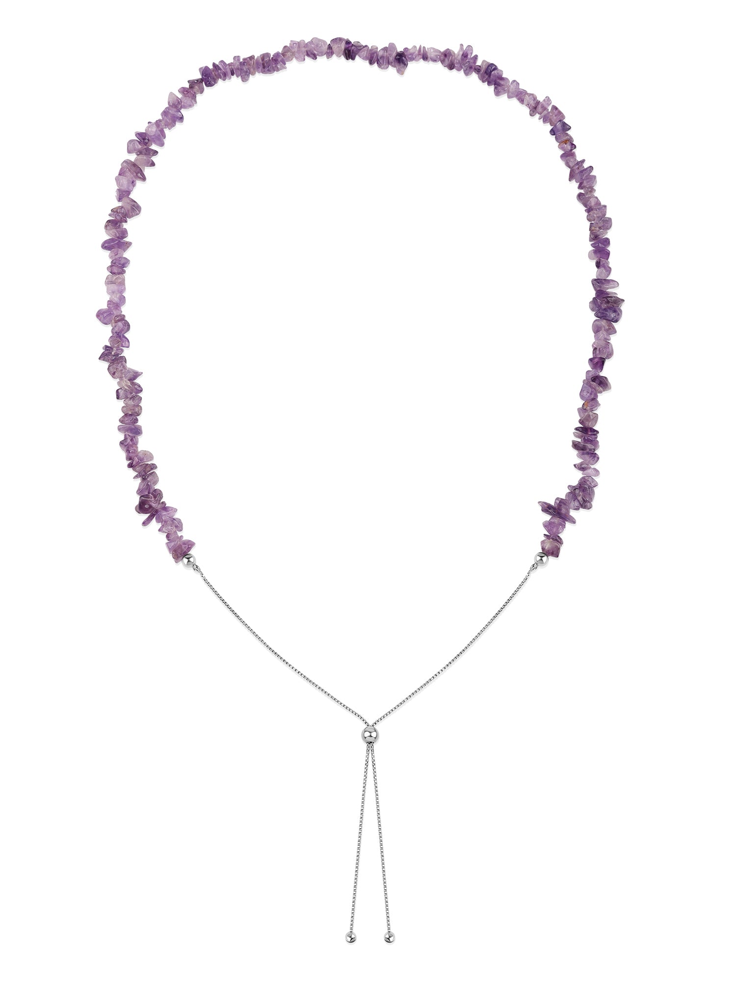 Amethyst Beads Bolo Necklace