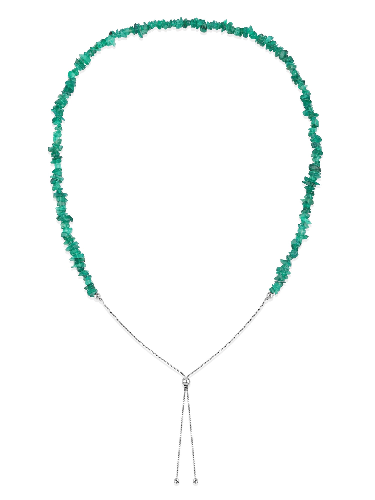 Green Onyx Beads Bolo Necklace