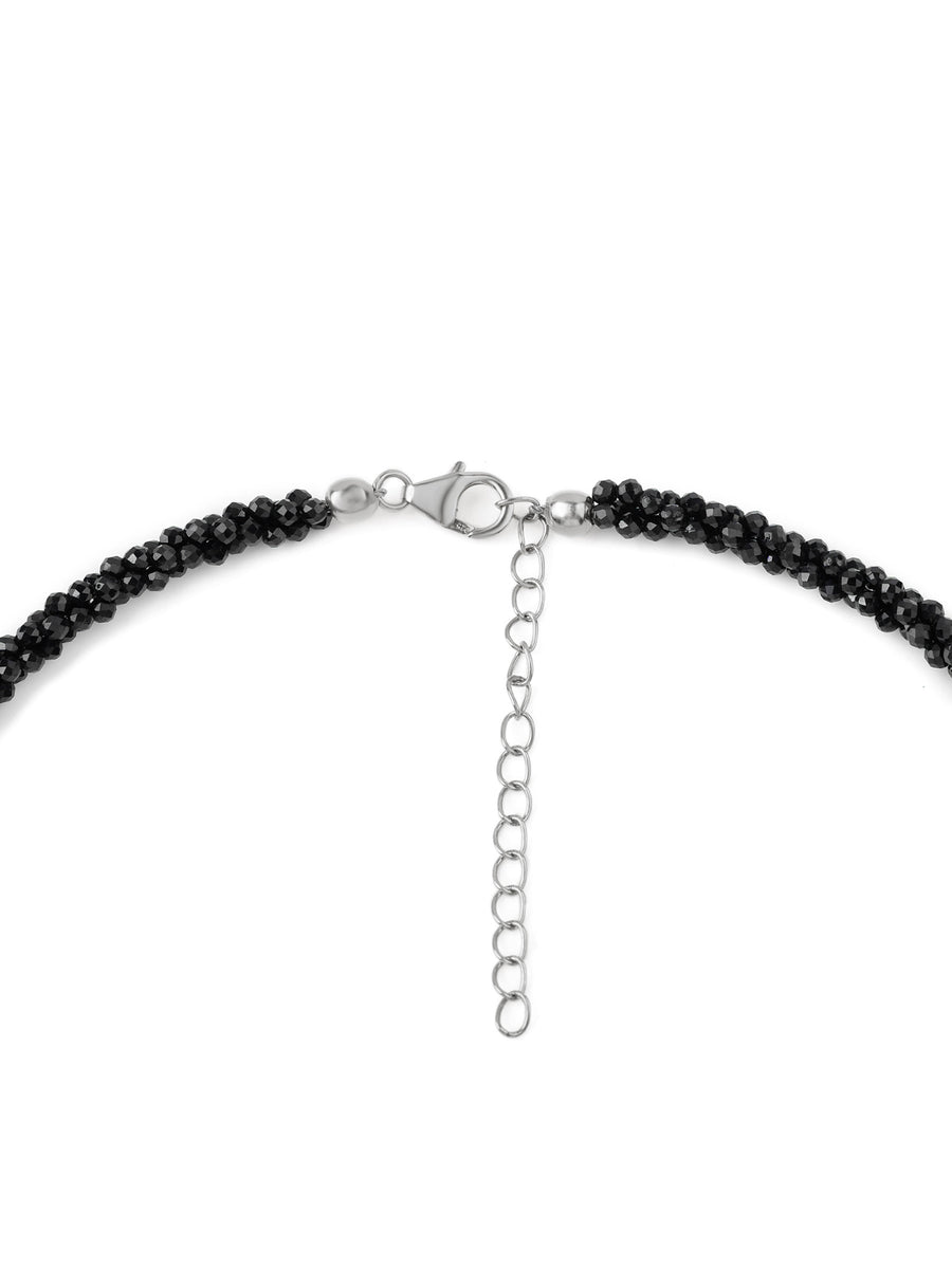 Black Spinel & White Pearl Necklace