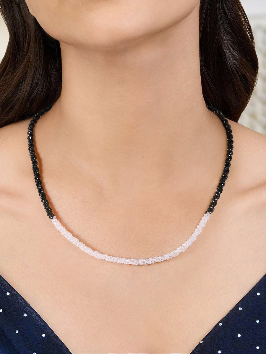 Black & White Half N Half Necklace