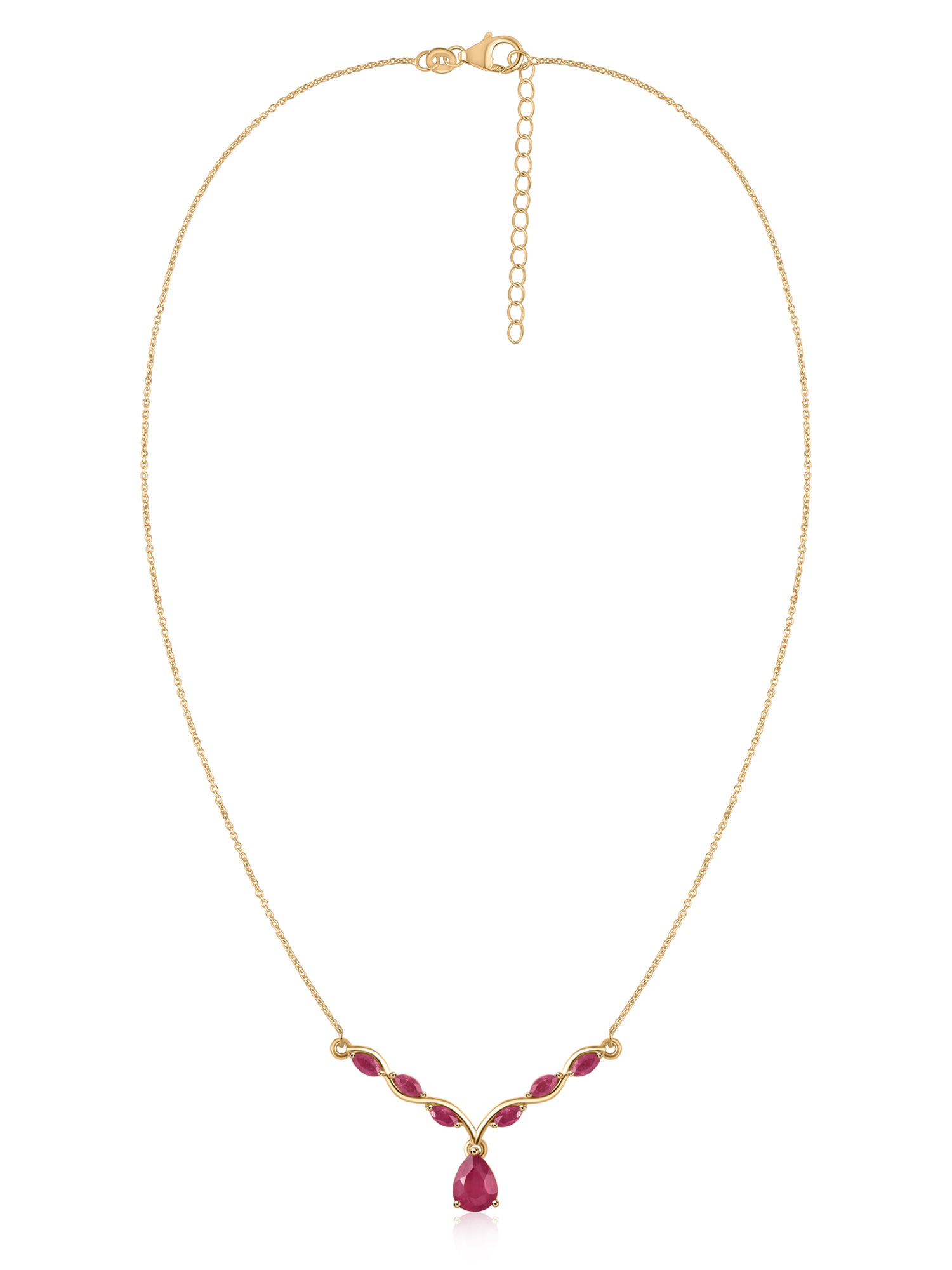 Royal Cascade Thai Ruby Silver Necklace
