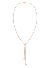 Elegant Y Drop Necklace in Rose Gold Finish
