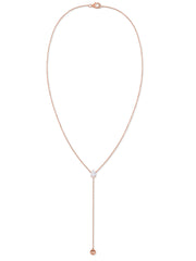 Elegant Y Drop Necklace in Rose Gold Finish