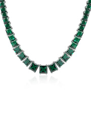 Emerald Horizon Silver Necklace