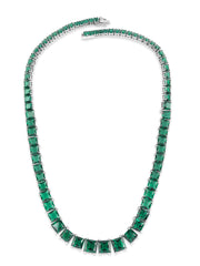 Emerald Horizon Silver Necklace