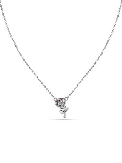 Love in Bloom Silver Valentine Necklace