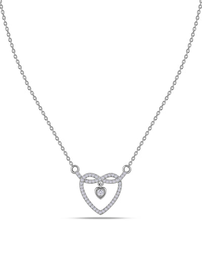 American Diamond Necklace in 925 Sterling Silver - BIS Hallmarked