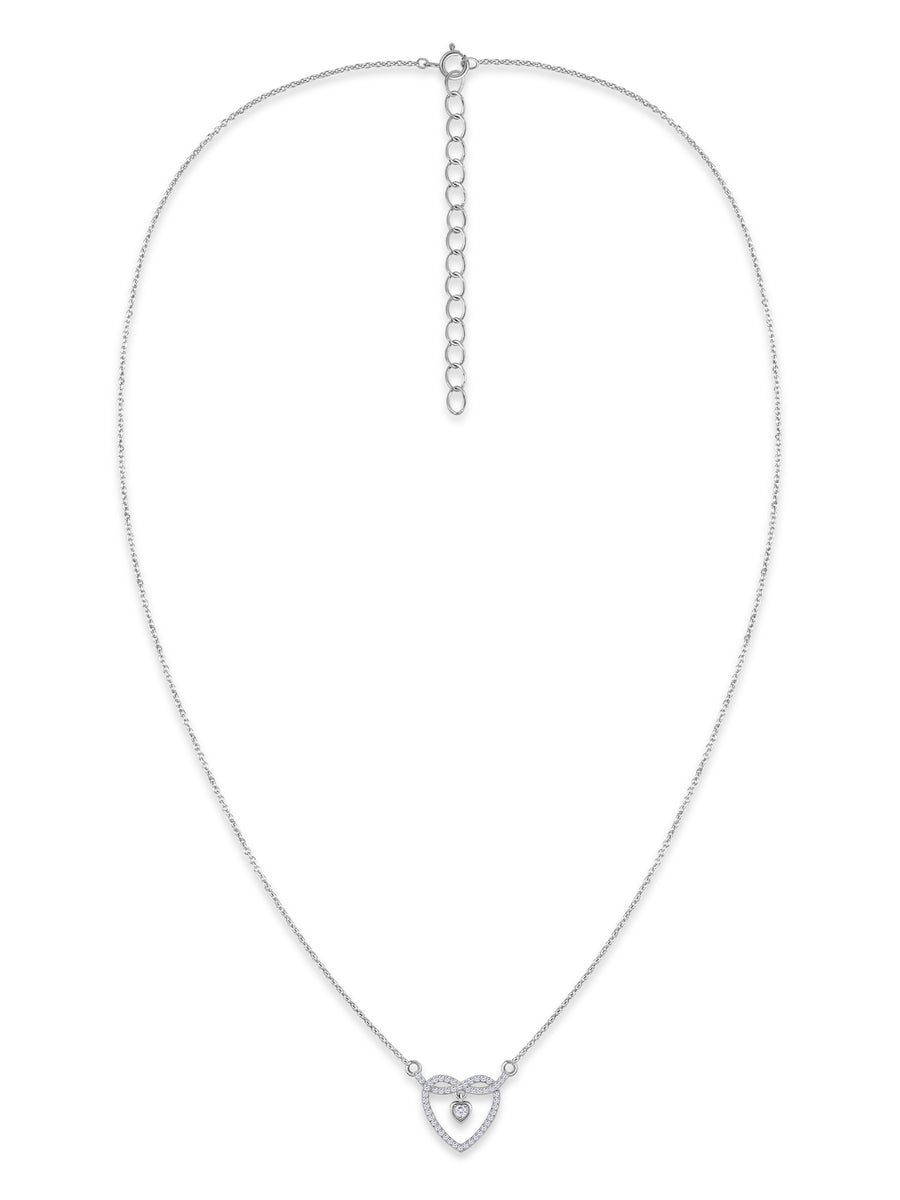 Promise of Love White Heart Silver Necklace