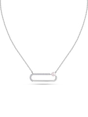 Modern Pearl Bar Silver Necklace