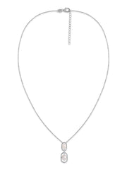 Modern Pearl Duo Silver Necklace