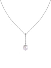 Pearl Drop Glow Silver Necklace