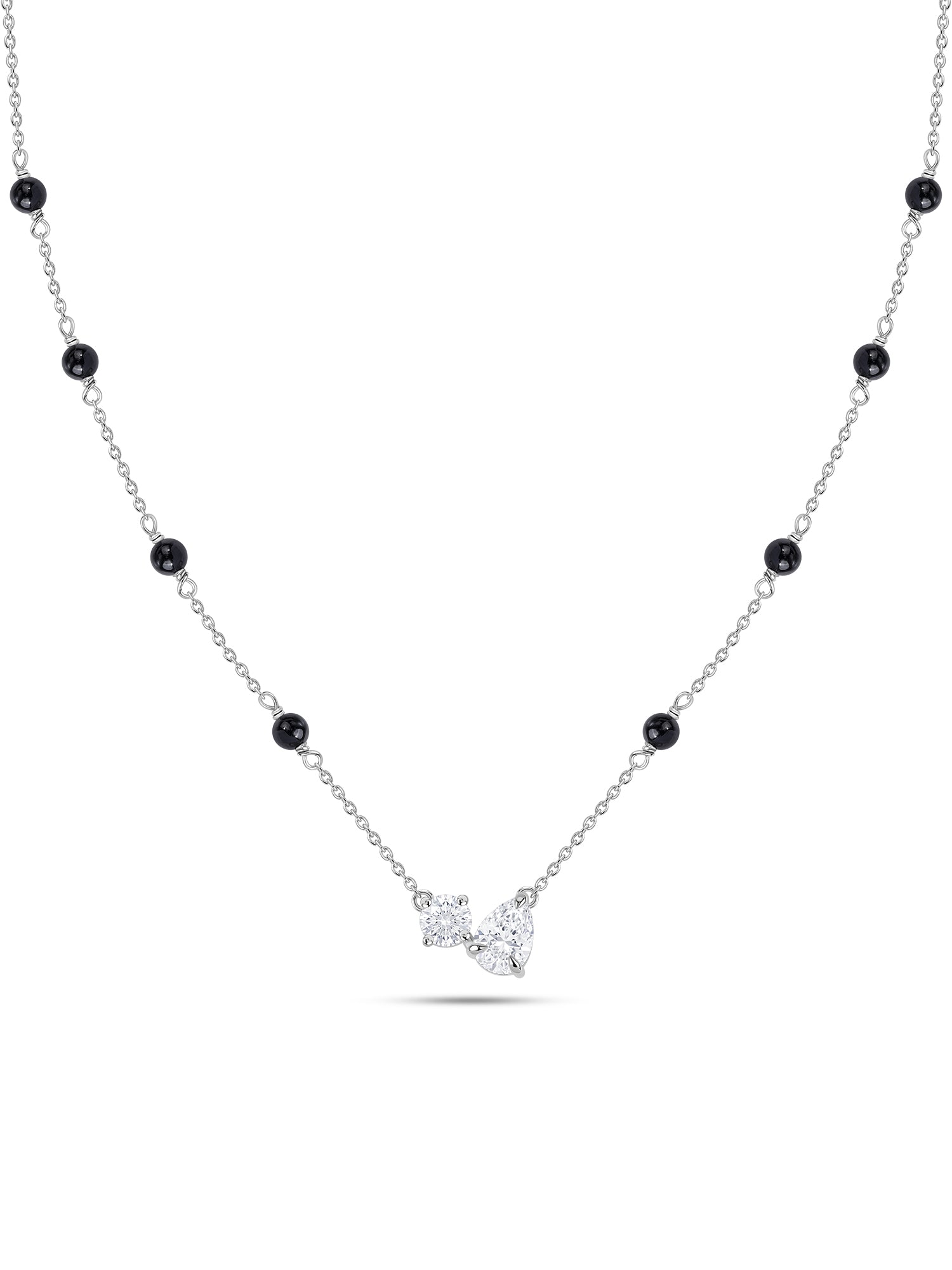 American Diamond Toi et Moi Silver Mangalsutra