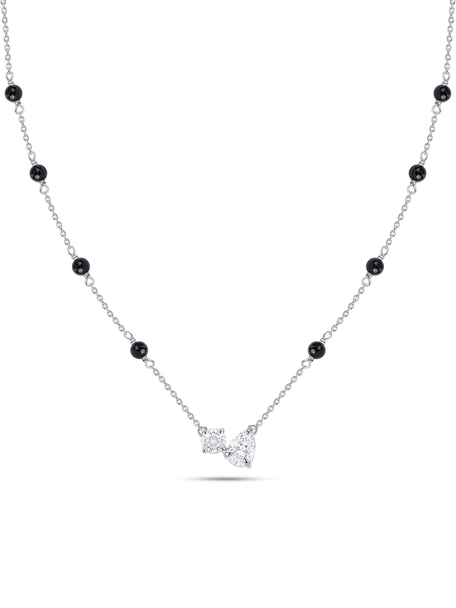 American Diamond Toi et Moi Silver Mangalsutra