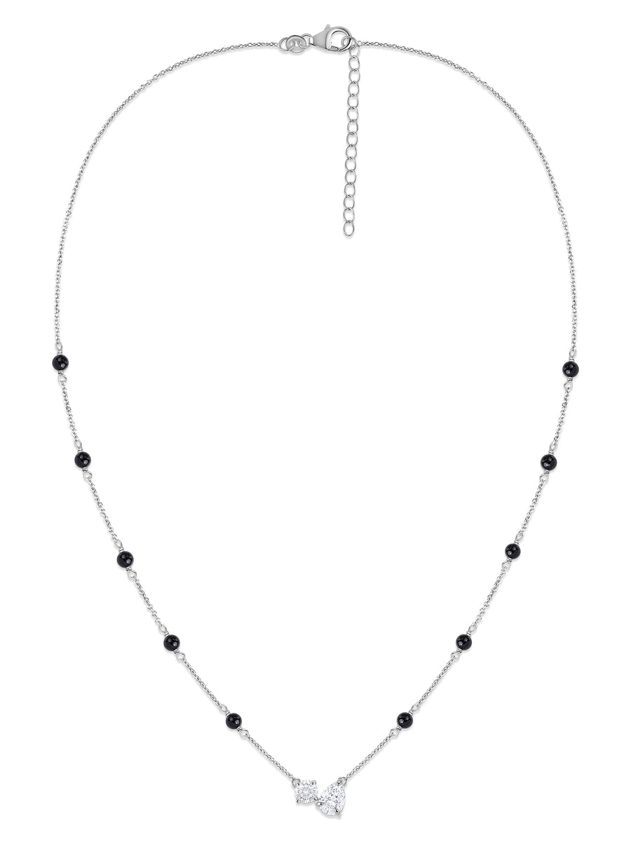 American Diamond Toi et Moi Silver Mangalsutra