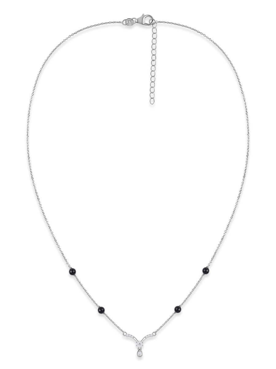 925 Silver Floral V-Shaped Mangalsutra for Women