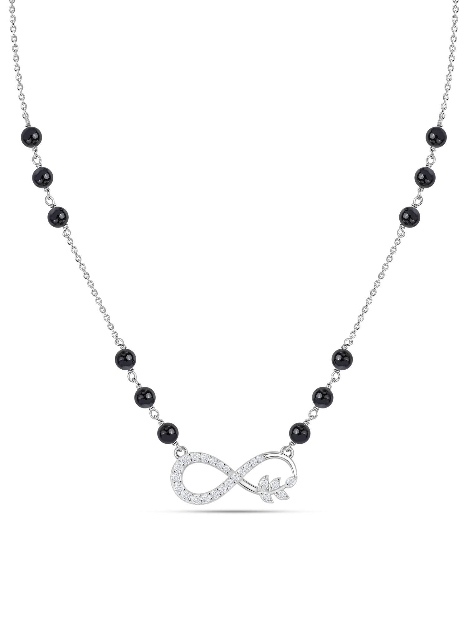 Silver American Diamond Infinity Mangalsutra