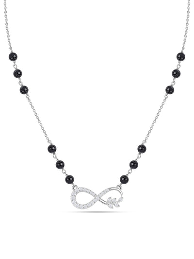 Silver American Diamond Infinity Mangalsutra