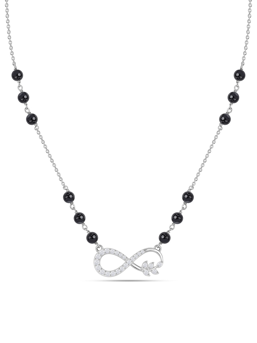 Silver American Diamond Infinity Mangalsutra