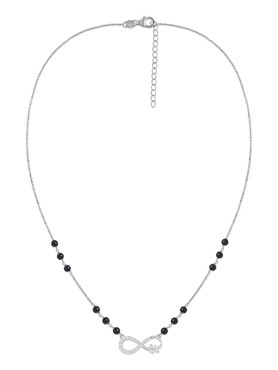 Silver American Diamond Infinity Mangalsutra
