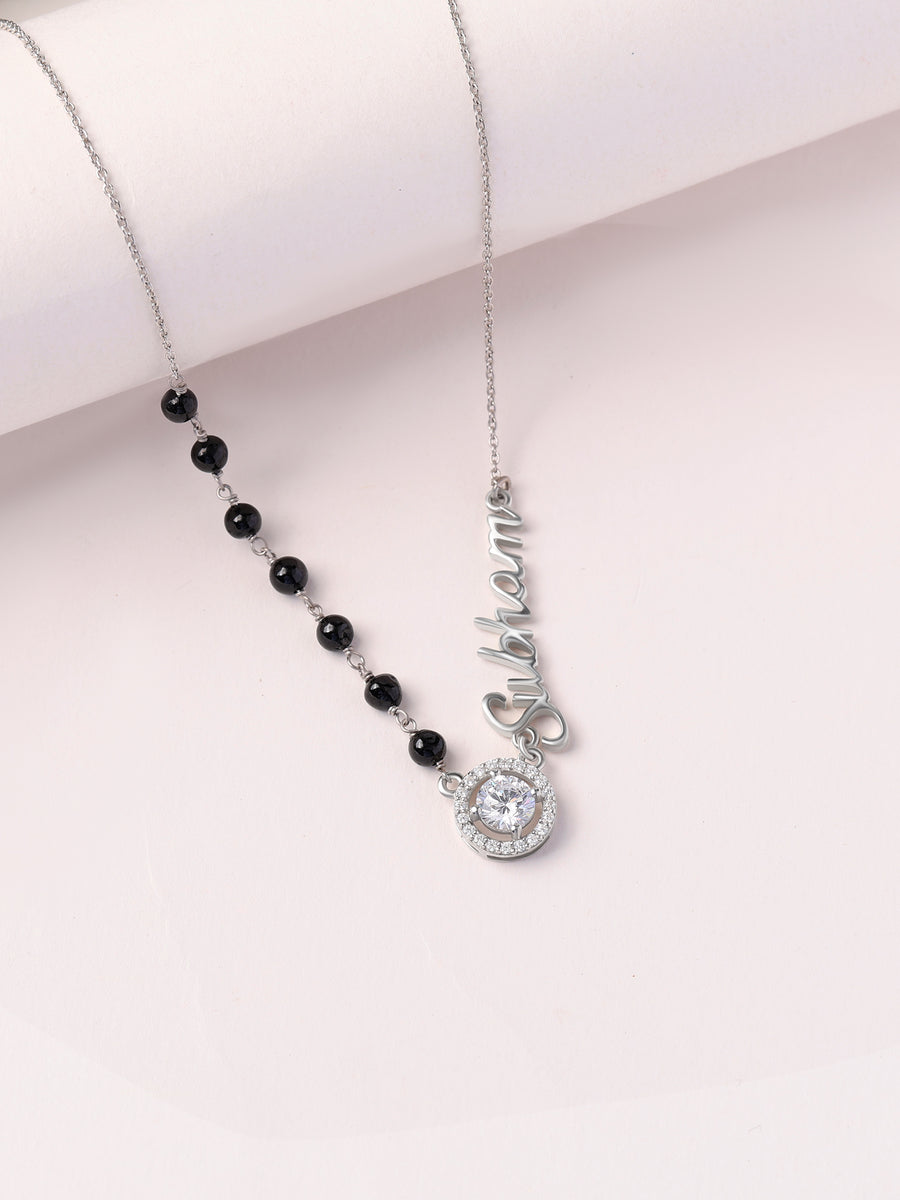 Personalised Silver American Diamond Name Mangalsutra
