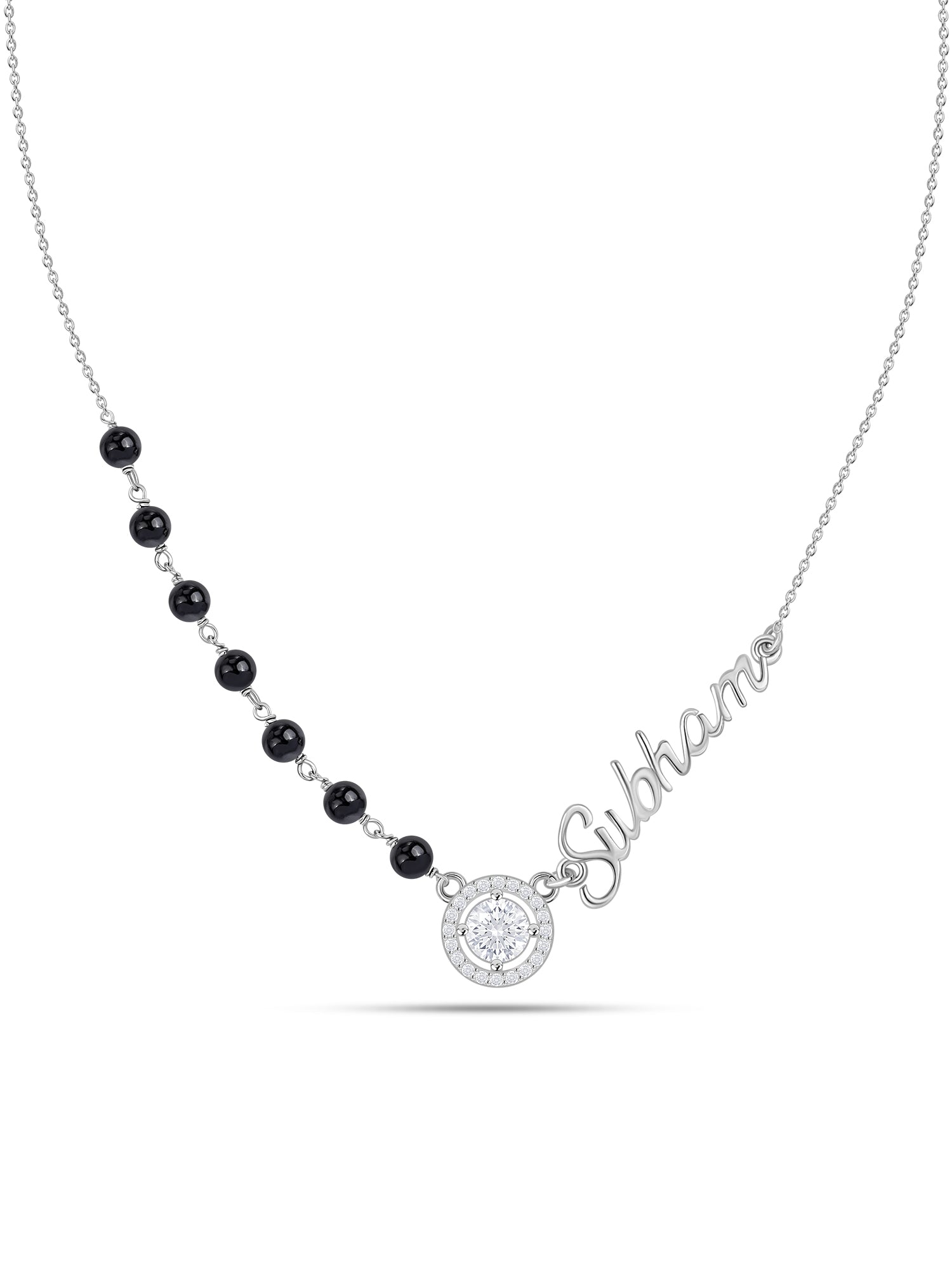 Personalised Silver American Diamond Name Mangalsutra