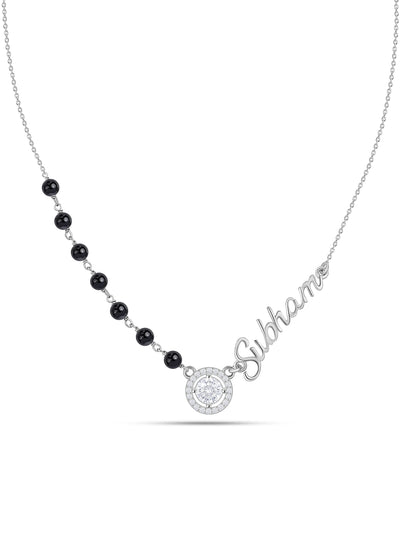 Personalised Silver American Diamond Name Mangalsutra