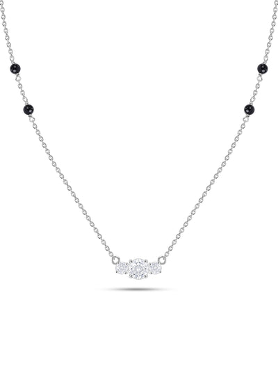 American Diamond Trio Silver Mangalsutra