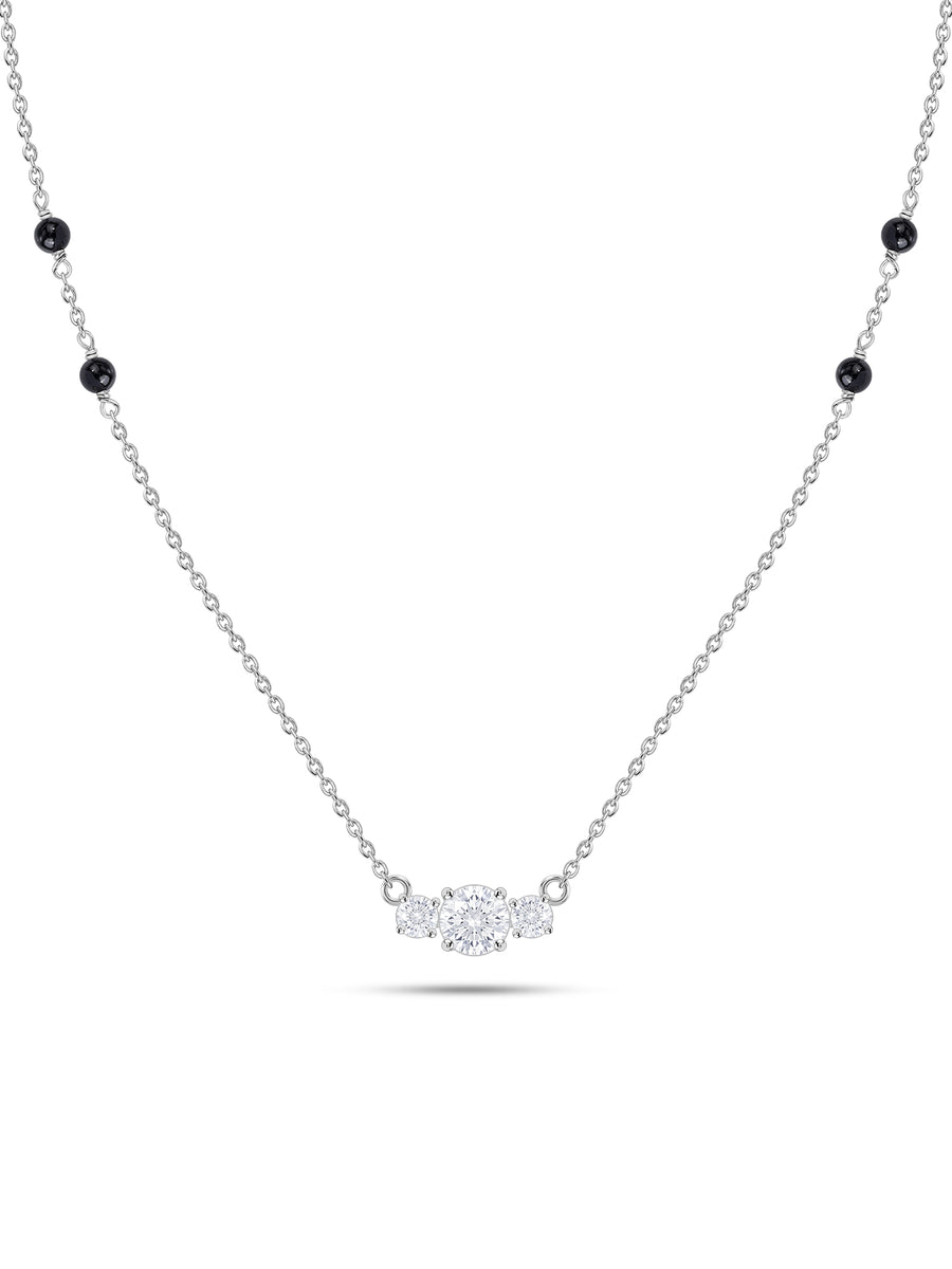 American Diamond Trio Silver Mangalsutra